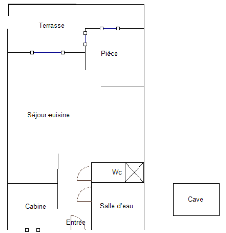 Plan du logement dessiné à la main, à l'origine du projet